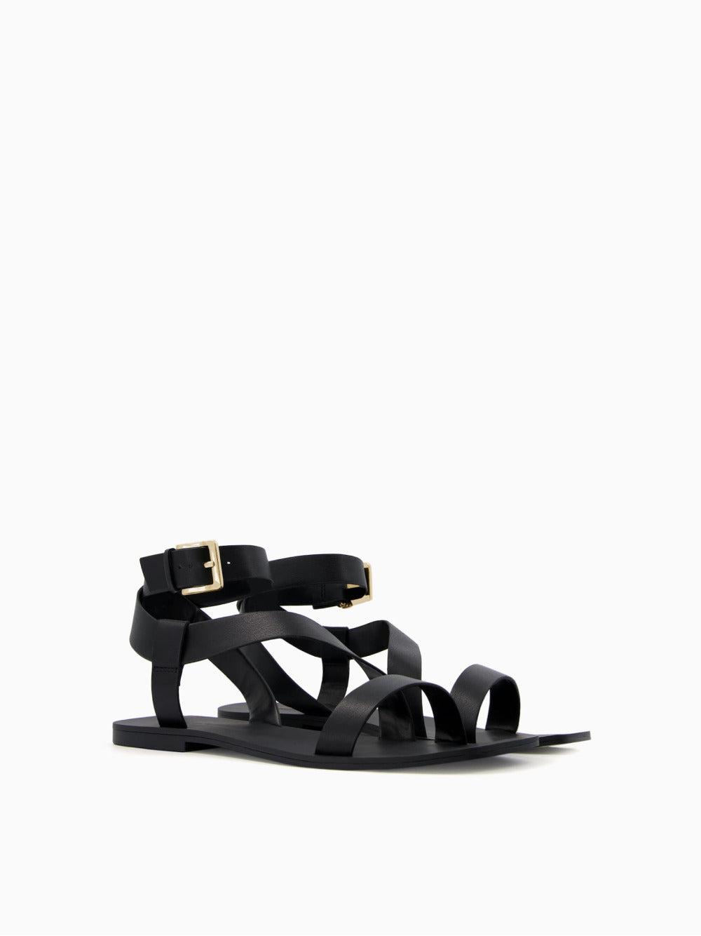Flat sandals with ankle strap
