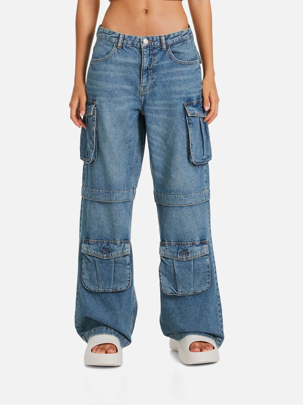 Multi-pocket cargo jeans